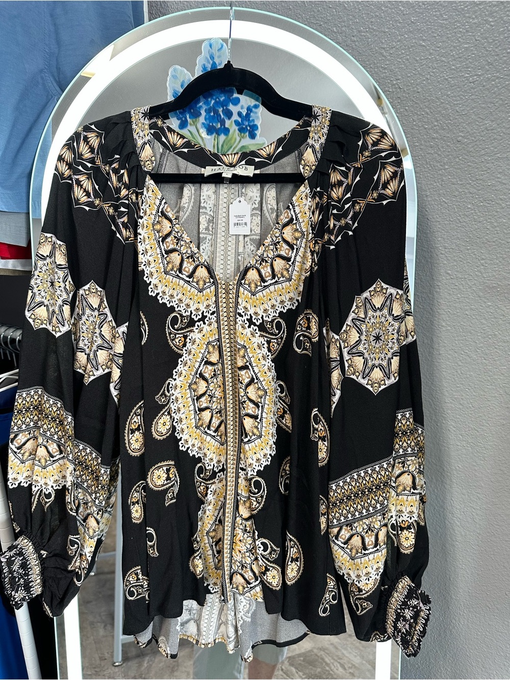 Hale Bob Black & Gold Paisley Tunic